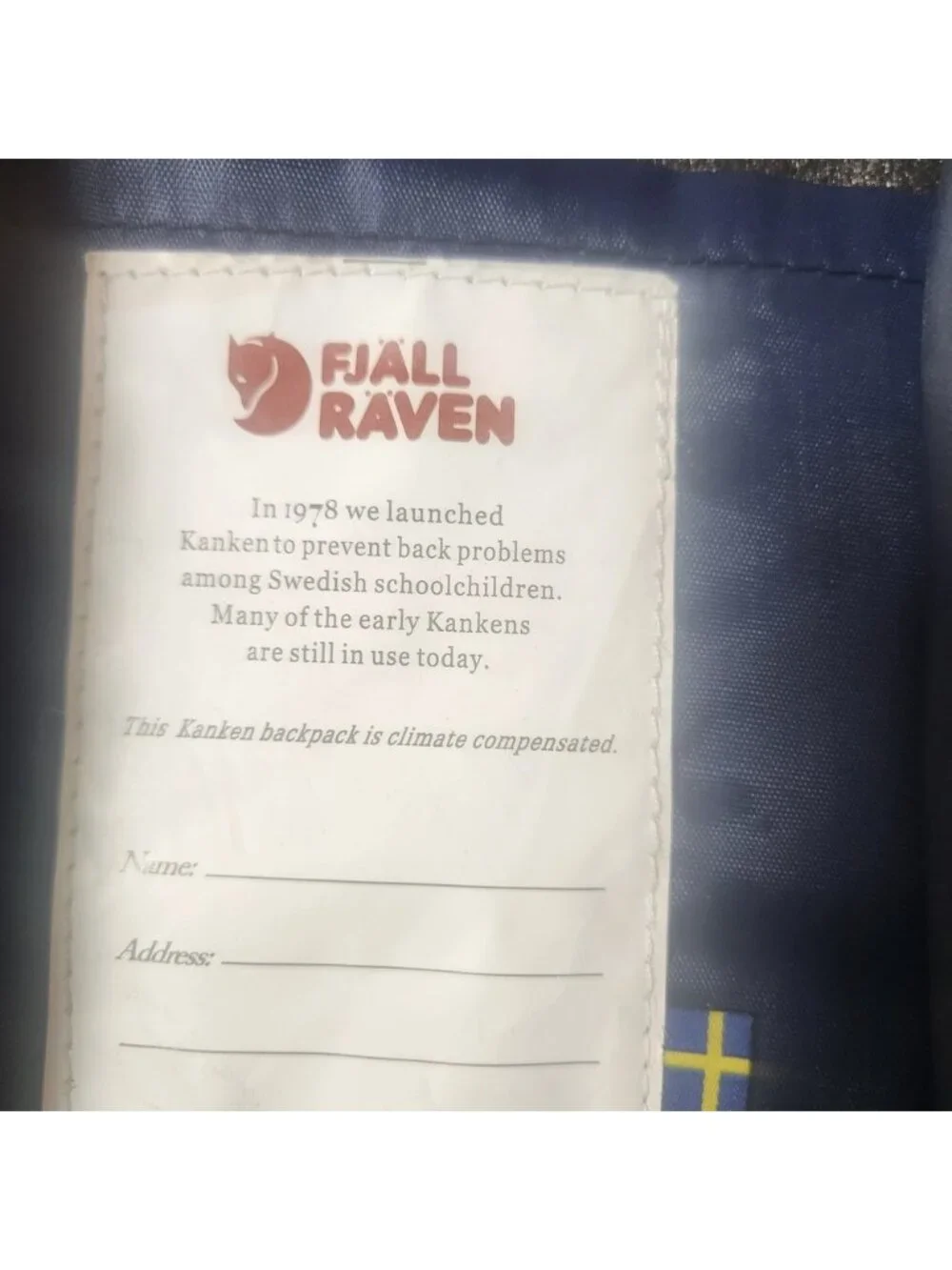 Fjallraven Kanken Mini Backpack Navy Blue Ox Red Straps Small Daypack Bag
